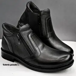 بوت زیره تزریق طبی مردانه طرح چرم مدل کاواک رنگ مشکی _ تبریز پوش