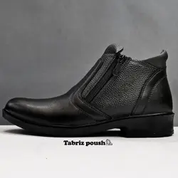 بوت زیره تزریق طبی مردانه طرح چرم مدل کاواک رنگ مشکی _ تبریز پوش