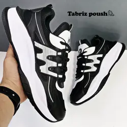 کفش اسپرت لژدار مردانه طبی مدل مارا رنگ مشکی دور دوخت _ تبریز پوش