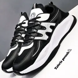 کفش اسپرت لژدار مردانه طبی مدل مارا رنگ مشکی دور دوخت _ تبریز پوش