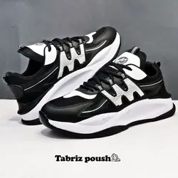 کفش اسپرت لژدار مردانه طبی مدل مارا رنگ مشکی دور دوخت _ تبریز پوش