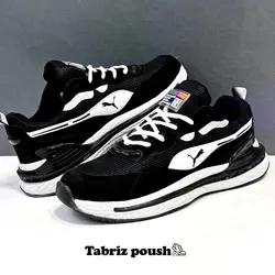کفش اسپرت وارداتی پوما R2 طبی زیره کپسولی دو تیکه مشکی _ تبریز پوش