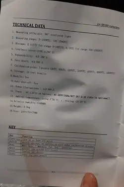 کدورت سنج پرتابل چینی LHTB1000