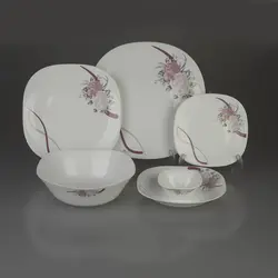 سرویس 26 پارچه اپال طرح مربع مدل کلاسیک ملودیکا