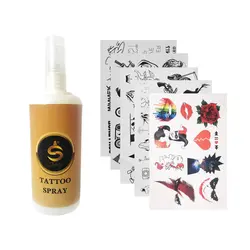 تاتو موقت مدل420 مجموعه 5 عددی به همراه اسپری تتو موقت شاینی