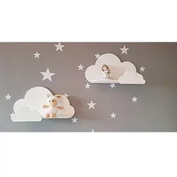شلف دیواری اتاق کودک مدل ابر کد 2