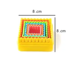 کاتر شیرینی پزی به گز مدل مربع مجموعه 5 عددی