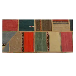 کلاژ گلیم دستبافت چهار و نیم متری مدل تکه دوزی کد g557326