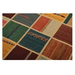 کلاژ گلیم دستبافت چهار و نیم متری مدل تکه دوزی کد g557326