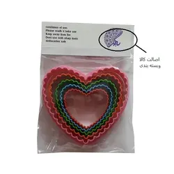 کاتر شیرینی پزی به گز مدل قلب مجموعه 5 عددی