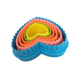 کاتر شیرینی پزی مدل قلب مجموعه 6 عددی