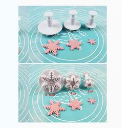 کاتر شیرینی پزی به گز مدل برف مجموعه 3 عددی