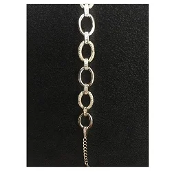 دستبند نقره 925 عیار مدل زنجیره بیضی نگین دار Y