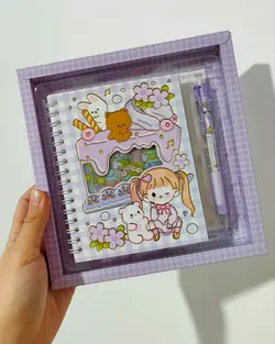 ست دفترچه استیکری و کاتر قلمی