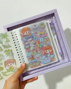 ست دفترچه استیکری و کاتر قلمی