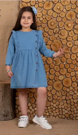 پیراهن جین دخترانه مدل عروسکی