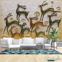 پوستر سه بعدی عکس گوزن های  قدیمی