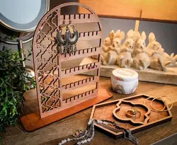 استند زیورآلات چوبی مدل TH_67781