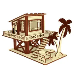 ماکت کلبه ساحلی چوبی مدل TH_26766