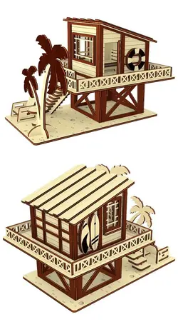 ماکت کلبه ساحلی چوبی مدل TH_26766