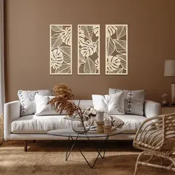 تابلو سه تکه برگ مانسترا مدل TH_42816