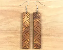 گوشواره طرح پارکت چوبی