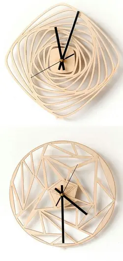 ساعت دیواری چوبی مینیمال مدل TH_46296