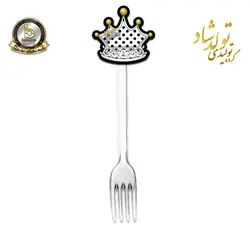 چنگال تولد تم خالدار سفید مشکی
