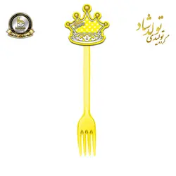 چنگال تولد تم خالدار زرد