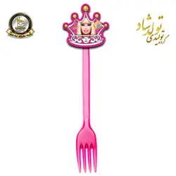 چنگال کیک خوری تم باربی صورتی