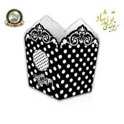 ظرف پاپ کرن تم خالدار مشکی