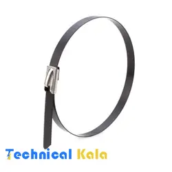 بست کمربندی استیل، گرید ۳۱۶، روکشدار، عرض ۷.۹ میلیمتر، طول ۵۰۰ میلیمتر  DeDe مدل (۳۱۶SSC79500)