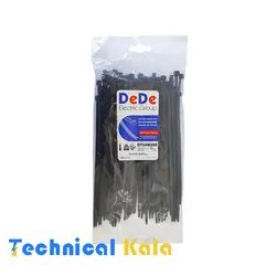 بست کمربندی پلاستیکی آنتی یو وی (مشکی) با عرض  ۴٫۸ میلیمتر و طول ۲۵۰ میلیمتر DeDe مدل (DTU48250)