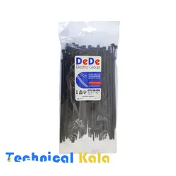 بست کمربندی پلاستیکی آنتی یو وی (مشکی) با عرض ۳٫۶ میلیمتر و طول ۳۰۰ میلیمتر DeDe مدل (DTU36300)