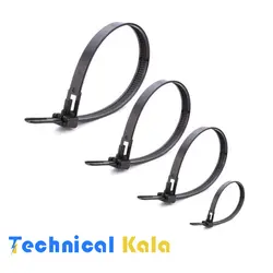 بست کمربندی پلاستیکی آنتی یو وی (مشکی) با عرض ۳٫۶ میلیمتر و طول ۳۰۰ میلیمتر DeDe مدل (DTU36300)