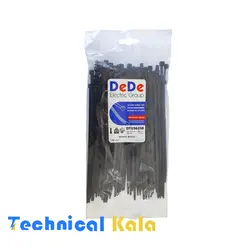 بست کمربندی پلاستیکی آنتی یو وی (مشکی) با عرض ۳٫۶ میلیمتر و طول ۲۵۰ میلیمتر DeDe مدل (DTU36250)