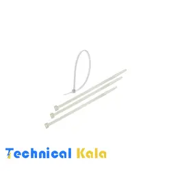 بست کمربندی پلاستیکی با عرض ۲.۵ میلیمتر و طول ۱۶۰ میلیمتر سفید رنگ DeDe مدل(DTN25160)