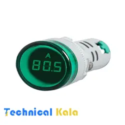 چراغ سیگنال آمپرمتر AC گرد 0A-100A قطر22 JBH (با CT)