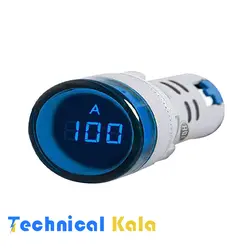چراغ سیگنال آمپرمتر AC گرد 0A-100A قطر22 JBH (با CT)