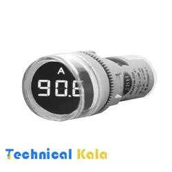 چراغ سیگنال آمپرمتر AC گرد 0A-100A قطر22 JBH (با CT)