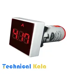 چراغ سیگنال آمپرمتر AC مربع 0A-100A قطر22 JBH (با CT)