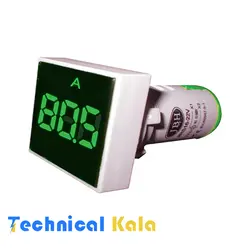 چراغ سیگنال آمپرمتر AC مربع 0A-100A قطر22 JBH (با CT)