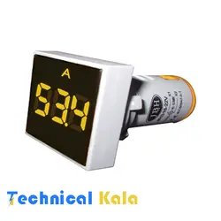 چراغ سیگنال آمپرمتر AC مربع 0A-100A قطر22 JBH (با CT)