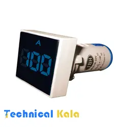 چراغ سیگنال آمپرمتر AC مربع 0A-100A قطر22 JBH (با CT)