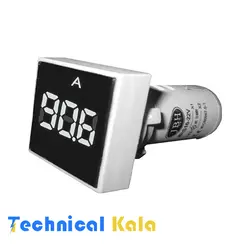 چراغ سیگنال آمپرمتر AC مربع 0A-100A قطر22 JBH (با CT)