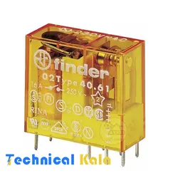 رله شیشه ای 16 آمپر فیندر 8 پایه 1NO1NC ولتاژ کنترلی finder 220VAC  (مدل 0000. 40.61.8230)