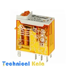 رله شیشه ای 8 آمپر فیندر 8 پایه 2NONC ولتاژ کنترلی finder 230VAC  (مدل 00040. 46.52.8230)