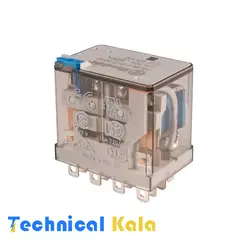 رله شیشه ای 12 آمپر فیندر 14 پایه 4NONC ولتاژ کنترلی finder 24VDC  (مدل 0040. 56.34.9024)
