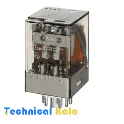 رله شیشه ای 10 آمپر فیندر 11 پایه 3NONC ولتاژ کنترلی finder 60VAC  (مدل 0040. 60.13.8060)