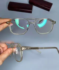 عینک فریم کائوچویی دوپل ترنسپرنت زاویه دار ۰۵۹۳